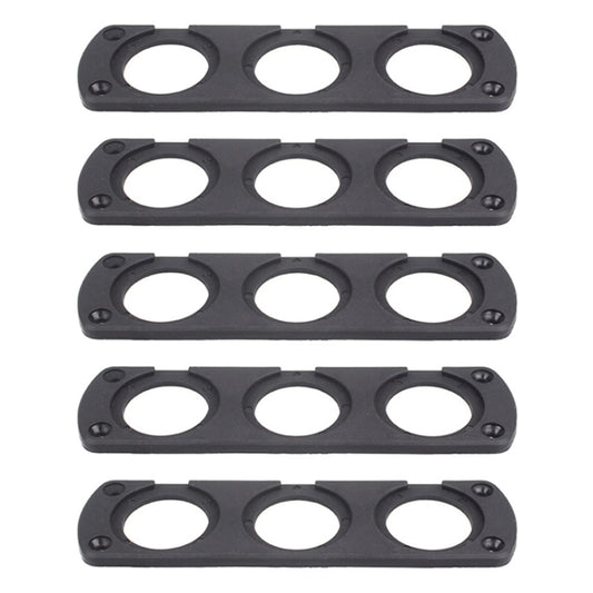 5 PCS 3-Hole Car Modified USB Charging Voltmeter Cigarette Lighter Panel, 3-Hole