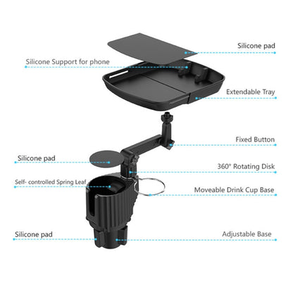 Car Beverage Table Food Rack Mobile Phone Holder, Beverage Table Food Rack