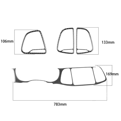 4 PCS / Set Carbon Fiber Car Central Control Instrument Set Decorative Sticker for Dodge Challenger 2015 to Now, Left Driving, Central Control Instrument Set