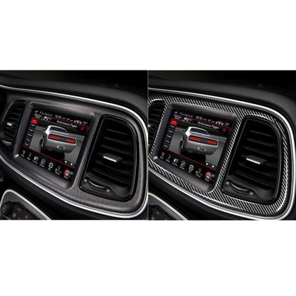 4 PCS / Set Carbon Fiber Car Central Control Instrument Set Decorative Sticker for Dodge Challenger 2015 to Now, Left Driving, Central Control Instrument Set