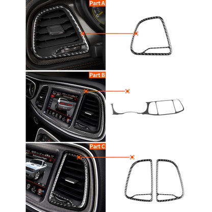 4 PCS / Set Carbon Fiber Car Central Control Instrument Set Decorative Sticker for Dodge Challenger 2015 to Now, Left Driving, Central Control Instrument Set