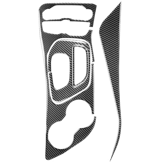 4 PCS / Set Carbon Fiber Car Central Control Gear Decorative Sticker for Dodge Challenger 2015 to Now, Left Driving, Central Control Gear(4 PCS / Set)