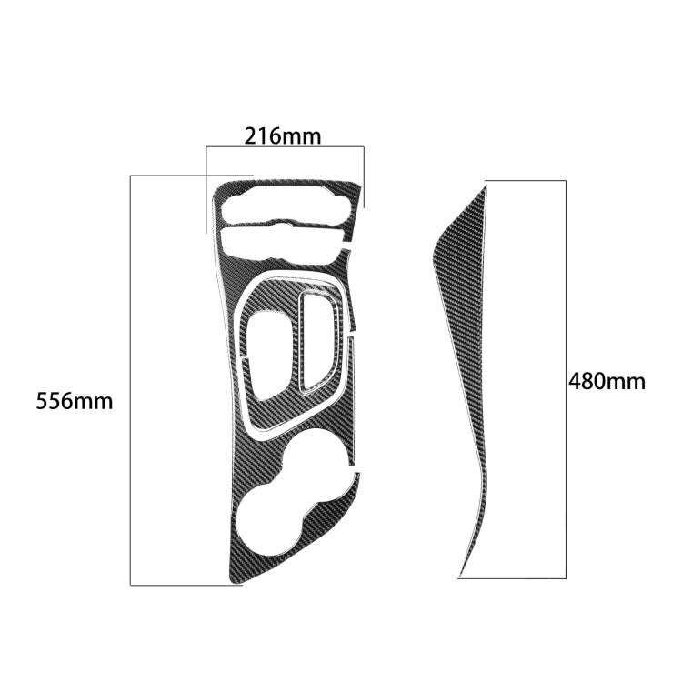 4 PCS / Set Carbon Fiber Car Central Control Gear Decorative Sticker for Dodge Challenger 2015 to Now, Left Driving, Central Control Gear(4 PCS / Set)