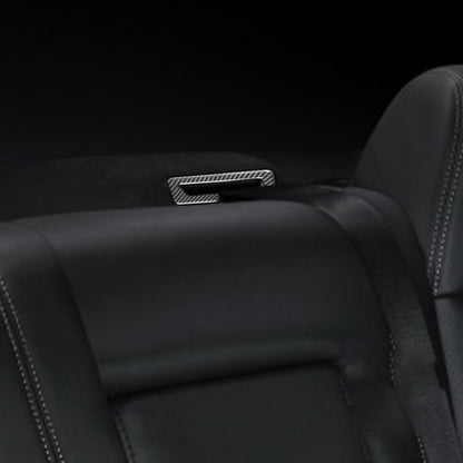 3 PCS / Set Carbon Fiber Car Seat Belt Panel Decorative Sticker for Dodge Challenger 2015 to Now, Left Driving, Seat Belt Panel