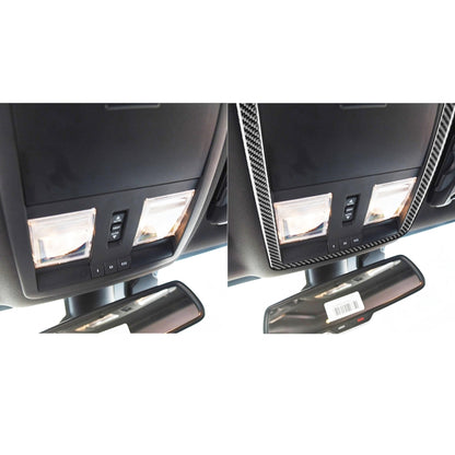 Carbon Fiber Car Reading Light Frame Decorative Sticker for Dodge Challenger 2015 to Now, Left Driving, Reading Light Frame