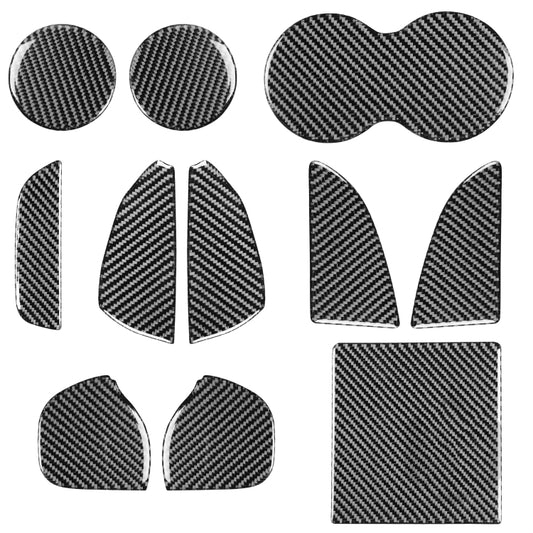 11 PCS / Set Carbon Fiber Car Door Slot Pad Decorative Sticker for Dodge Challenger 2015 to Now, Left Driving, Door Slot Pad