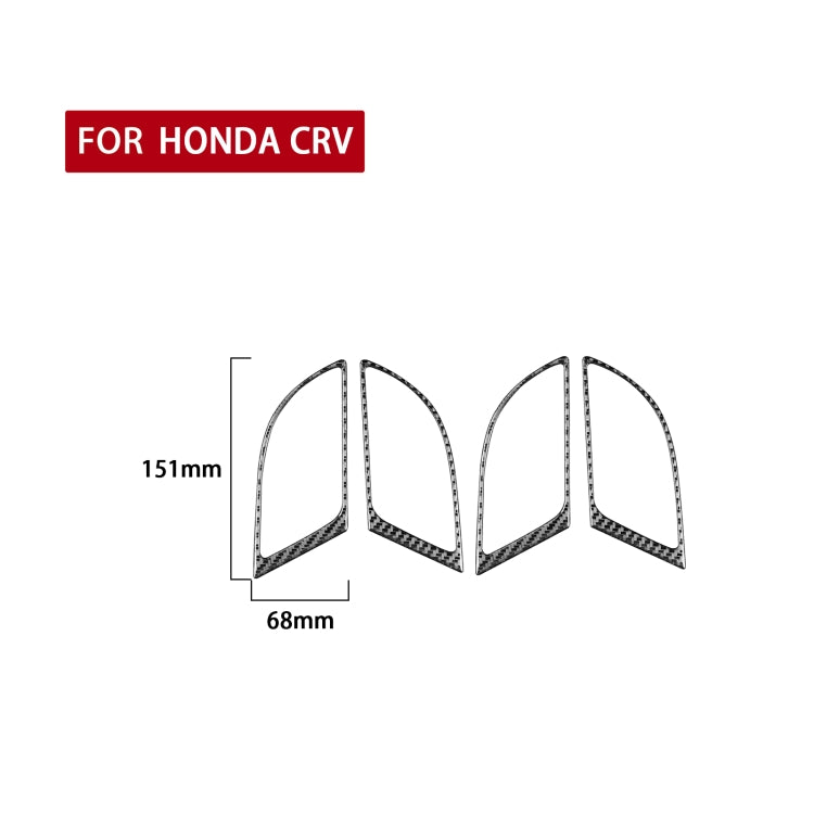 4 PCS / Set Carbon Fiber Car Inner Handle Frame Decorative Sticker for Honda CRV 2007-2011,Left and Right Drive Universal, Inner Handle Frame