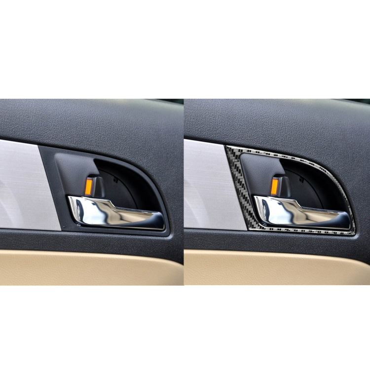4 PCS / Set Carbon Fiber Car Inner Handle Frame Decorative Sticker for Honda CRV 2007-2011,Left and Right Drive Universal, Inner Handle Frame
