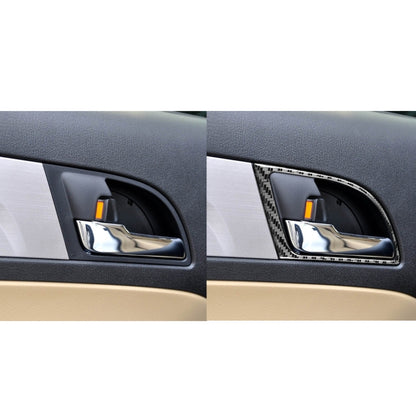 4 PCS / Set Carbon Fiber Car Inner Handle Frame Decorative Sticker for Honda CRV 2007-2011,Left and Right Drive Universal, Inner Handle Frame