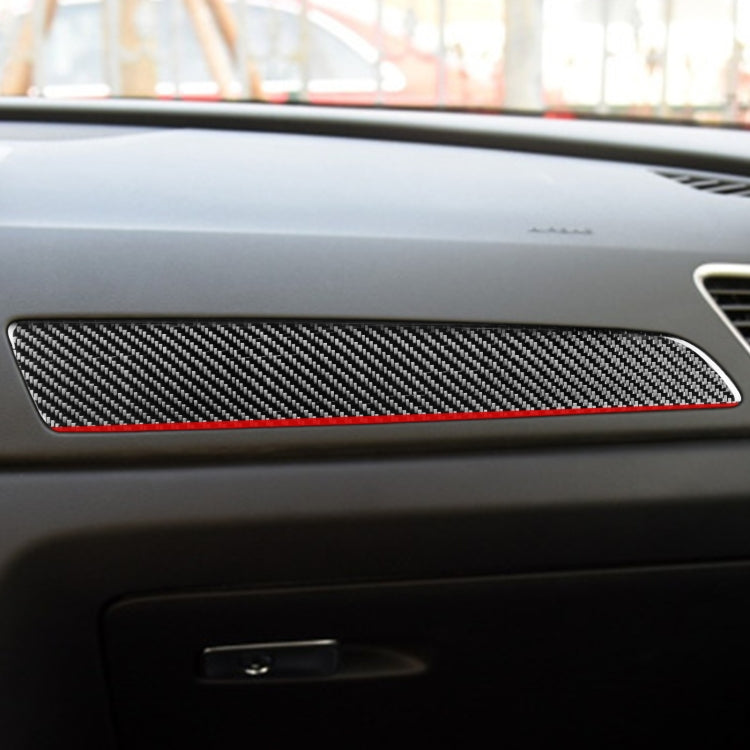 Carbon Fiber Car Co-pilot Trim Red Edge Decorative Sticker for Audi Q3 2013-2018,Left Drive, Co-pilot Trim Red Edge,Left Drive