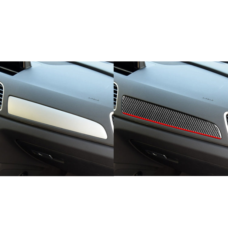 Carbon Fiber Car Co-pilot Trim Red Edge Decorative Sticker for Audi Q3 2013-2018,Left Drive, Co-pilot Trim Red Edge,Left Drive