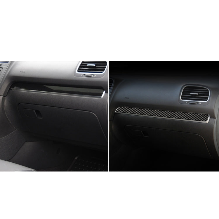 Carbon Fiber Car Central Control Strip Decorative Sticker for Volkswagen Golf 6 2008-2012, Left Driving, Central Control Strip, Left Driving
