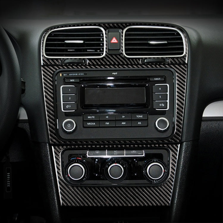 Carbon Fiber Car CD Panel Decorative Sticker for Volkswagen Golf 6 2008-2012, CD Panel