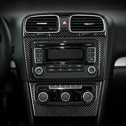 Carbon Fiber Car CD Panel Decorative Sticker for Volkswagen Golf 6 2008-2012, CD Panel