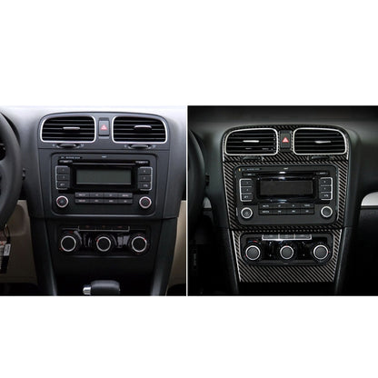 Carbon Fiber Car CD Panel Decorative Sticker for Volkswagen Golf 6 2008-2012, CD Panel