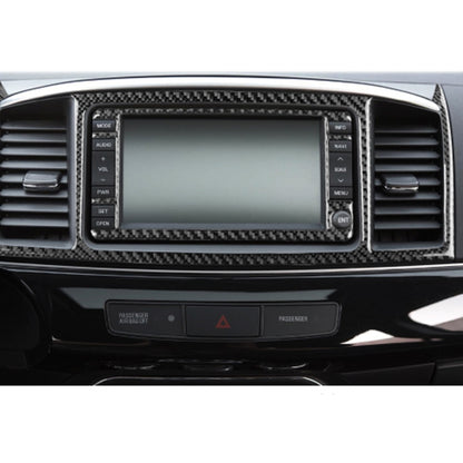 2 PCS Car Carbon Fiber Navigation System Display Decorative Sticker for Mitsubishi Lancer EVO 2008-2015, Left and Right Drive Universal, Navigation System Display