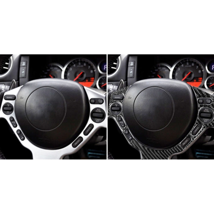 Car Carbon Fiber Steering Wheel Buttons Decorative Sticker for Nissan GTR R35 2008-2016, Left and Right Drive Universal, Steering Wheel Buttons
