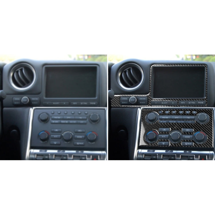 2 PCS Car Carbon Fiber Navigation Instrument Decorative Sticker for Nissan GTR R35 2008-2016, Left Drive, Navigation Instrument, Left Drive
