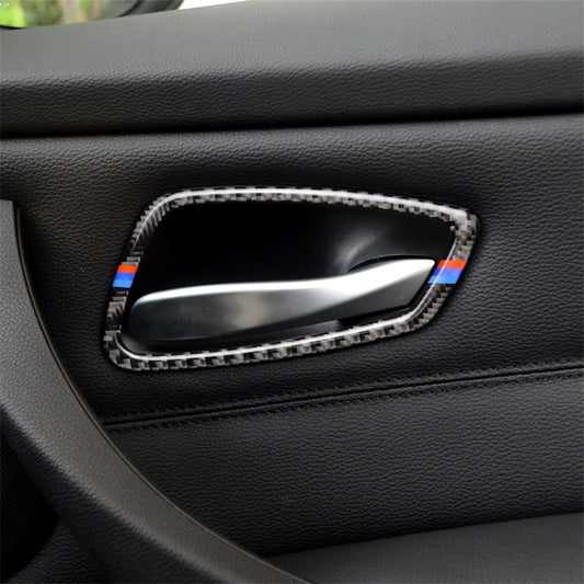 Three Color Carbon Fiber Car Door Handle Decorative Sticker for BMW E90 / 320i / 318i / 325i, Door Handle(Three Color)