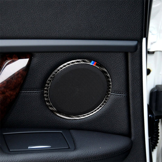 Three Color Carbon Fiber Car Horn Circle Decorative Sticker for BMW E90 / E84 / 320i / 325i, Horn Circle(Three Color)