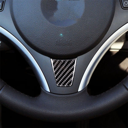 Large A Version Carbon Fiber Car Steering Wheel Decorative Sticker for BMW E90 2005-2012, Steering Wheel