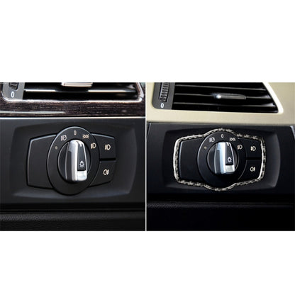 Carbon Fiber Car Headlight Switch Decorative Sticker for BMW E90 / E92 / E93 2005-2012 / 320i / 325i, Thin Version, Headlight Switch