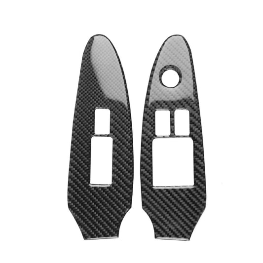 2 PCS Car Carbon Fiber Window Lift Panel Decorative Sticker for Nissan 370Z Z34 2009-, Right Drive Low-configured, Window Lift Panel Right Drive
