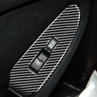 2 PCS Car Carbon Fiber Window Lift Panel Decorative Sticker for Nissan 370Z Z34 2009-, Right Drive Low-configured, Window Lift Panel Right Drive
