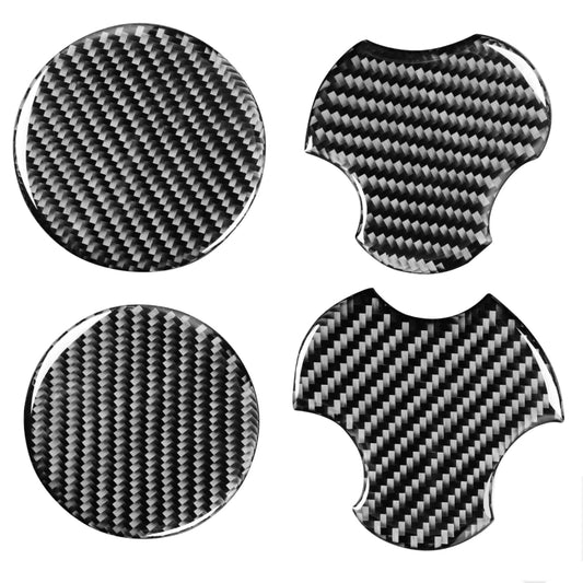 4 in 1 Car Carbon Fiber Water Cup Holder Mat Decorative Sticker for Jeep Wrangler JK 2007-2010, Left and Right Drive Universal, Water Cup Holder Mat