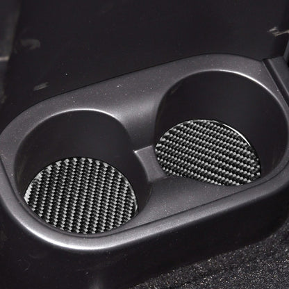 4 in 1 Car Carbon Fiber Water Cup Holder Mat Decorative Sticker for Jeep Wrangler JK 2007-2010, Left and Right Drive Universal, Water Cup Holder Mat