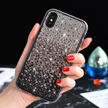 TPU + Epoxy Flash Diamond Tri-Color Gradient Phone Protective Case, for iPhone XS / X, for iPhone XS Max