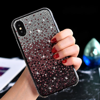TPU + Epoxy Flash Diamond Tri-Color Gradient Phone Protective Case, for iPhone XS / X, for iPhone XS Max