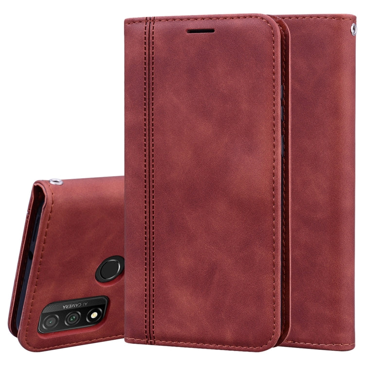 Frosted Business Magnetic Horizontal Flip PU Leather Case with Holder & Card Slot & Lanyard