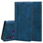 Frosted Business Magnetic Horizontal Flip PU Leather Case with Holder & Card Slot & Lanyard