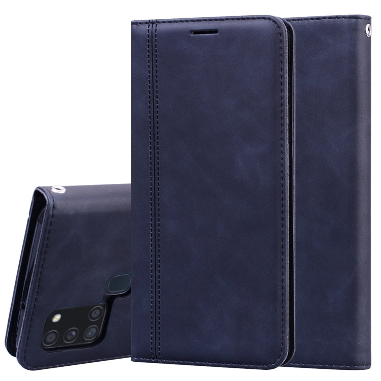 Frosted Business Magnetic Horizontal Flip PU Leather Case with Holder & Card Slot & Lanyard