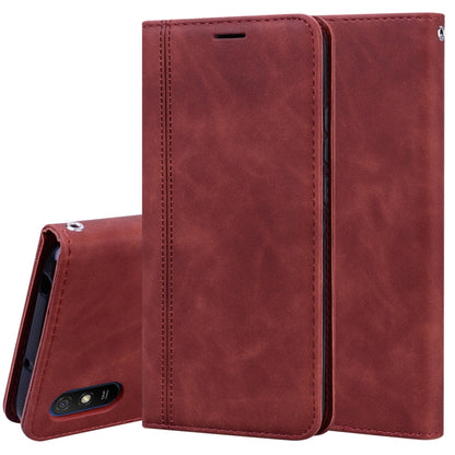 Frosted Business Magnetic Horizontal Flip PU Leather Case with Holder & Card Slot & Lanyard