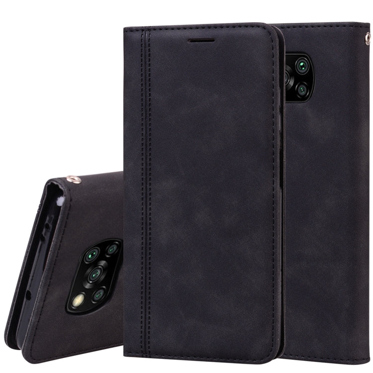 Frosted Business Magnetic Horizontal Flip PU Leather Case with Holder & Card Slot & Lanyard