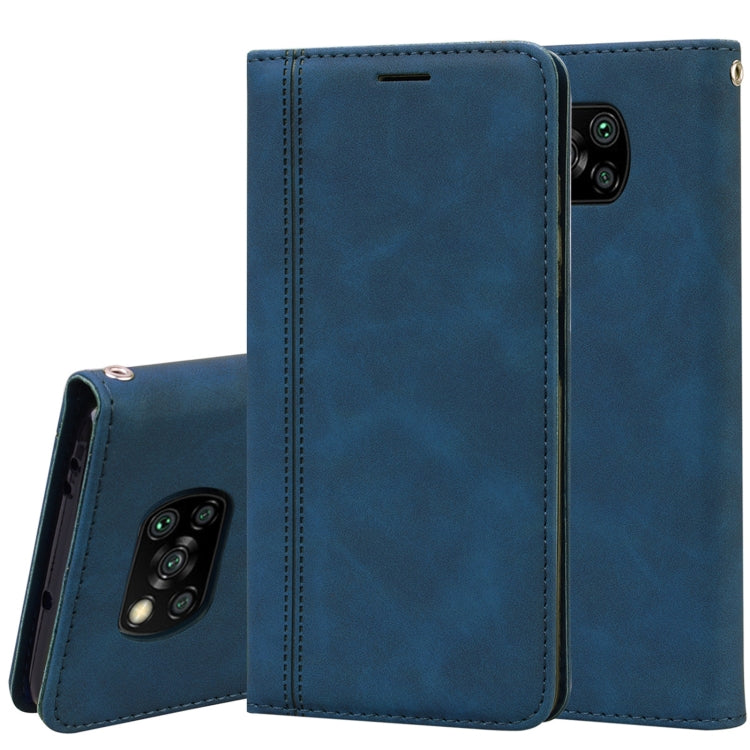 Frosted Business Magnetic Horizontal Flip PU Leather Case with Holder & Card Slot & Lanyard