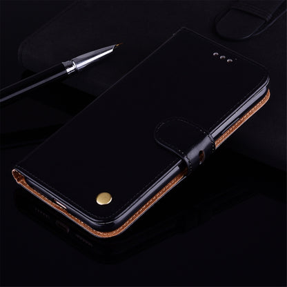 Business Style Oil Wax Texture Horizontal Flip Leather Case, with Holder & Card Slots & Wallet