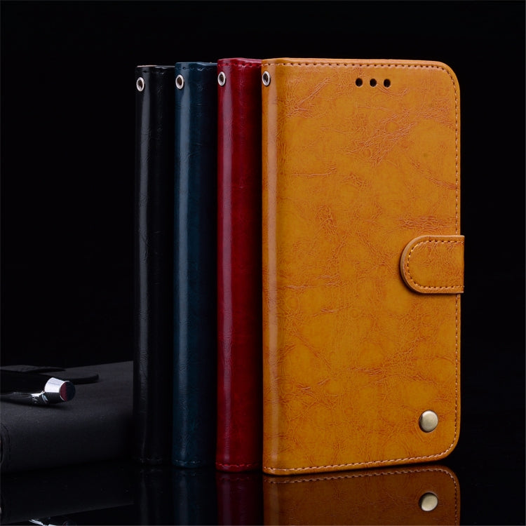 Business Style Oil Wax Texture Horizontal Flip Leather Case, with Holder & Card Slots & Wallet