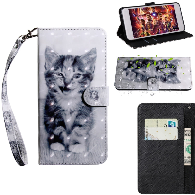 3D Painted Pattern Horizontal Flip TPU + PU Leather Case with Holder & Card Slots & Wallet & Lanyard