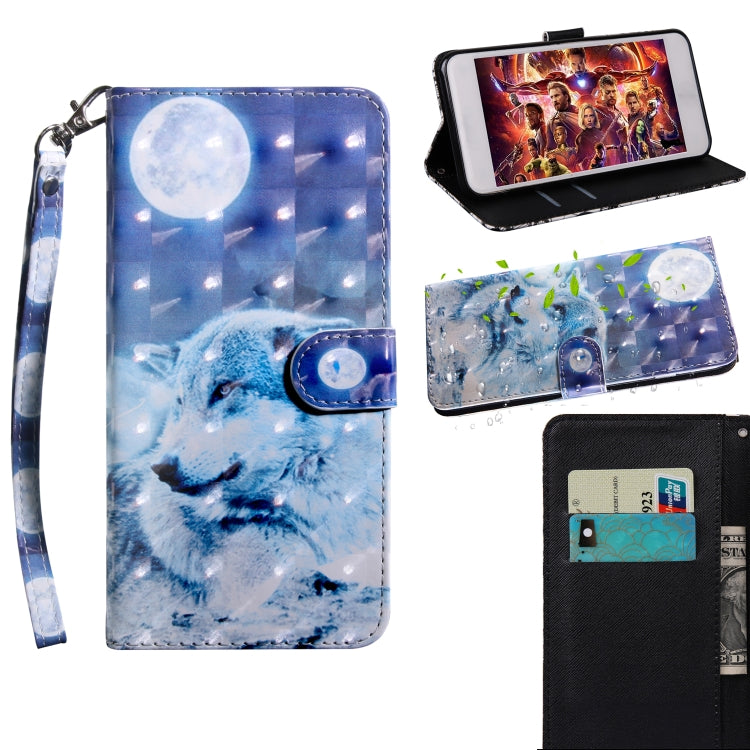 3D Painted Pattern Horizontal Flip TPU + PU Leather Case with Holder & Card Slots & Wallet & Lanyard