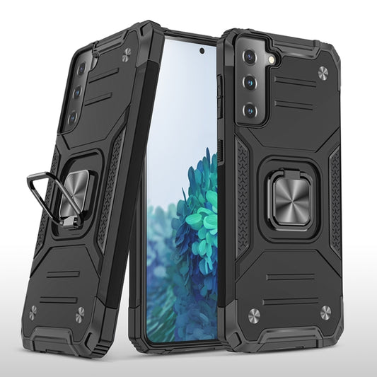 Magnetic Armor Shockproof TPU + PC Case with Metal Ring Holder, For Samsung Galaxy S21 5G