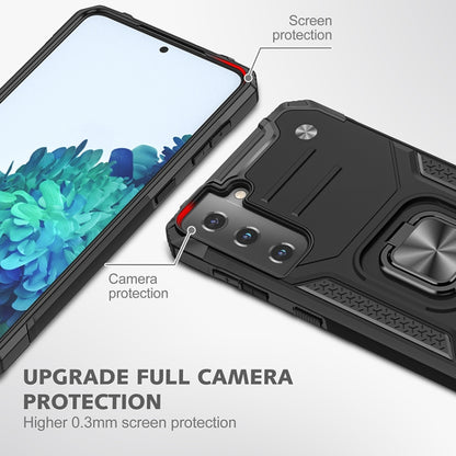 Magnetic Armor Shockproof TPU + PC Case with Metal Ring Holder, For Samsung Galaxy S21 5G