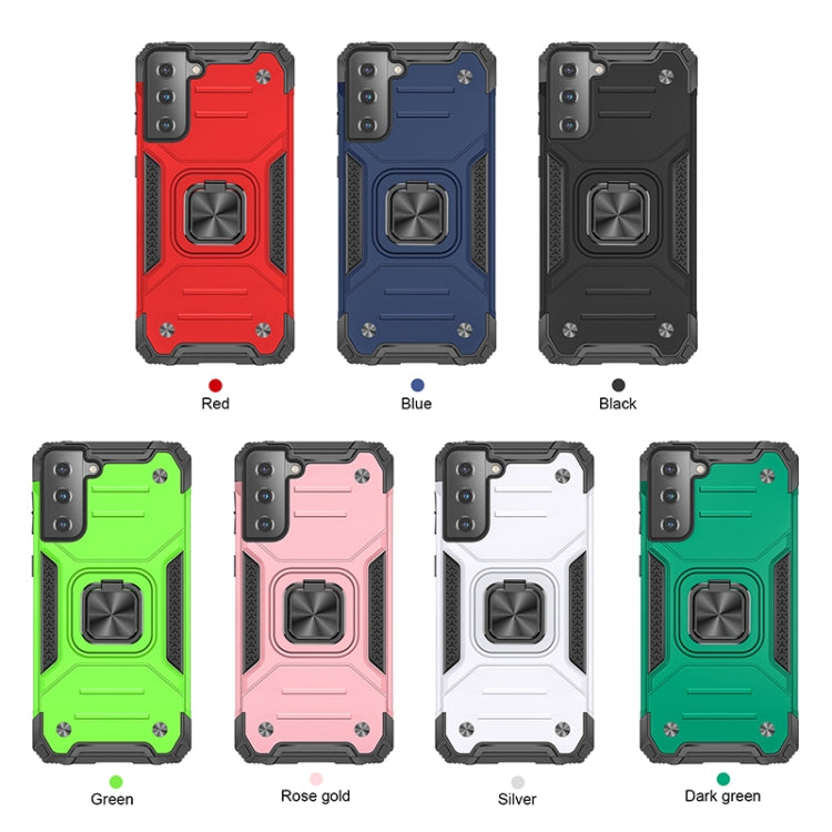 Magnetic Armor Shockproof TPU + PC Case with Metal Ring Holder, For Samsung Galaxy S21 5G