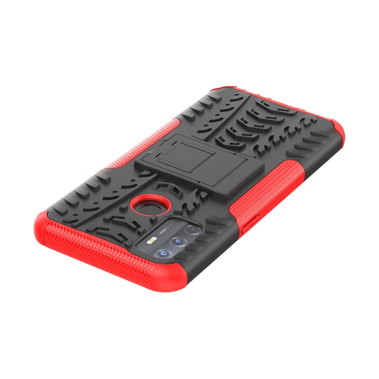 Tire Texture Shockproof TPU+PC Protective Case with Holder, For OPPO A53 / A32, For vivo Y50