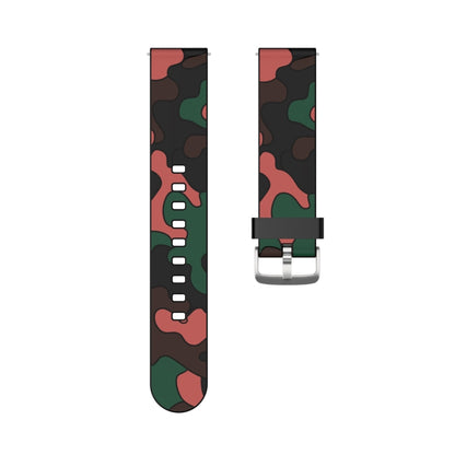Camouflage Silicone Replacement Wrist Strap Watchband with Silver Buckle