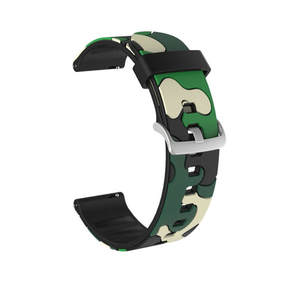 Camouflage Silicone Replacement Wrist Strap Watchband with Silver Buckle