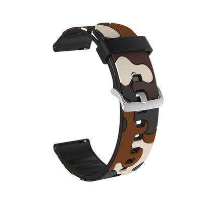 Camouflage Silicone Replacement Wrist Strap Watchband with Silver Buckle