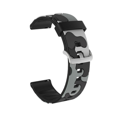 Camouflage Silicone Replacement Wrist Strap Watchband with Silver Buckle